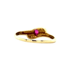 Outlet Gouden ring met robijn en diamant 14 krt Diamanten Ringen | Ringen Met Edelsteen