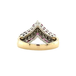 Online Gouden ring met robijn en diamant 14 krt Diamanten Ringen | Ringen Met Edelsteen