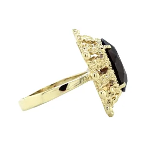 Discount Gouden ring met rookkwarts 14 krt Ringen Met Edelsteen