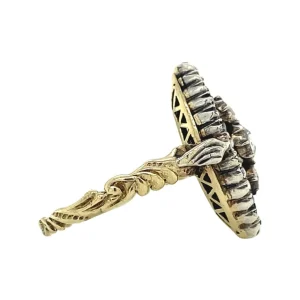 Sale Gouden ring met roosdiamant 14 krt/925 Diamanten Ringen