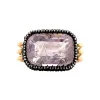 Outlet Gouden ring met rozenkwarts en diamant 14 krt/835 Ringen Met Edelsteen