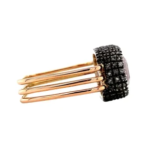 Outlet Gouden ring met rozenkwarts en diamant 14 krt/835 Ringen Met Edelsteen