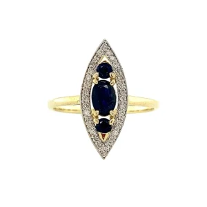 New Gouden ring met saffier en diamant 14 krt Diamanten Ringen | Ringen Met Edelsteen