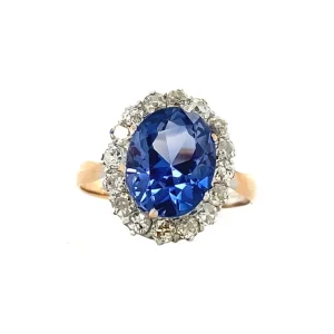 Best Gouden ring met saffier en diamant 20 krt/925 Diamanten Ringen | Ringen Met Edelsteen