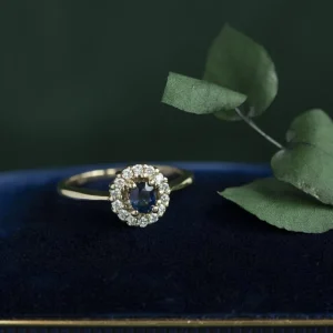 Fashion Gouden ring met saffier en diamant 14 krt Diamanten Ringen | Ringen Met Edelsteen