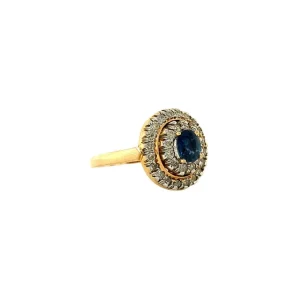 Sale Gouden ring met saffier en diamant 18 krt Diamanten Ringen | Ringen Met Edelsteen