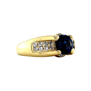 New Gouden ring met saffier en zirkonia 14 krt Ringen Met Edelsteen