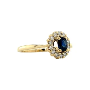 Fashion Gouden ring met saffier en diamant 14 krt Diamanten Ringen | Ringen Met Edelsteen