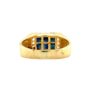 Discount Gouden ring met saffier en diamant 18 krt Diamanten Ringen