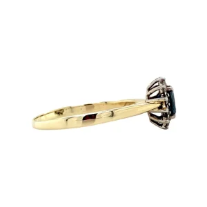 Outlet Gouden ring met saffier en diamant 14 krt Diamanten Ringen | Ringen Met Edelsteen