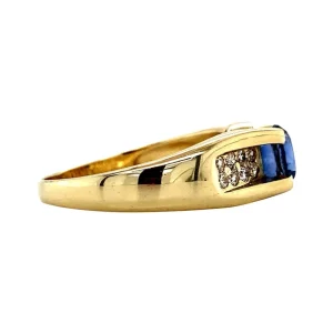 New Gouden ring met saffier en zirkonia 14 krt Ringen Met Edelsteen
