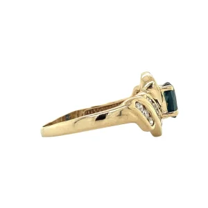 Outlet Gouden ring met saffier en diamant 14 krt Diamanten Ringen | Ringen Met Edelsteen
