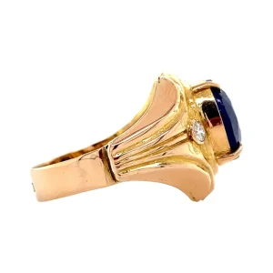 Fashion Gouden ring met saffier en diamant 14 krt Diamanten Ringen | Ringen Met Edelsteen