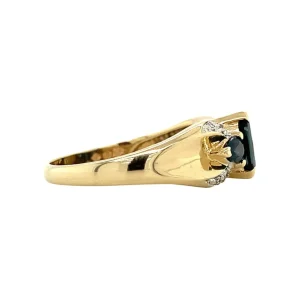 Online Gouden ring met saffier en diamant 14 krt Diamanten Ringen | Ringen Met Edelsteen