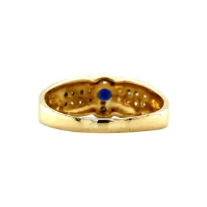 New Gouden ring met saffier en zirkonia 14 krt Ringen Met Edelsteen