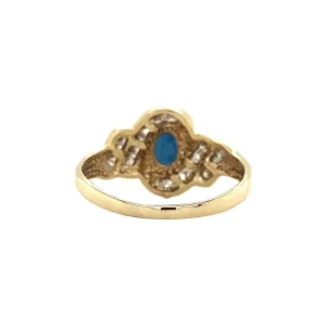 Outlet Gouden ring met saffier en diamant 14 krt Diamanten Ringen | Ringen Met Edelsteen