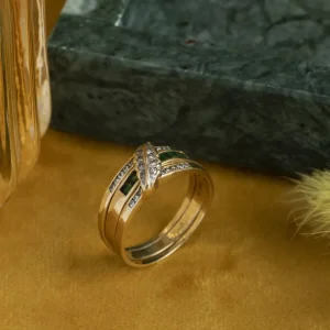 Hot Gouden ring met smaragd en diamant 18 krt Diamanten Ringen | Ringen Met Edelsteen