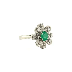 Outlet Gouden ring met smaragd en diamant 18 krt Diamanten Ringen | Ringen Met Edelsteen