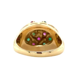 New Gouden ring met smaragd en robijn 18 krt Ringen Met Edelsteen