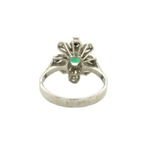 Outlet Gouden ring met smaragd en diamant 18 krt Diamanten Ringen | Ringen Met Edelsteen