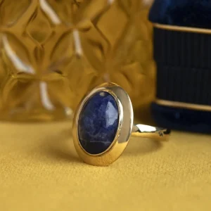 Discount Gouden ring met sodaliet 14 krt Ringen Met Edelsteen