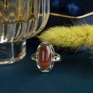 Fashion Gouden ring met streepagaat 14 krt Ringen Met Edelsteen