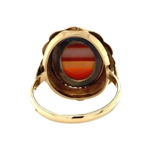 Fashion Gouden ring met streepagaat 14 krt Ringen Met Edelsteen