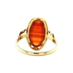 Fashion Gouden ring met streepagaat 14 krt Ringen Met Edelsteen