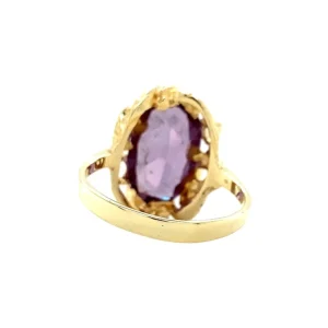 Clearance Gouden ring met synthetische saffier 14 krt Ringen Met Edelsteen