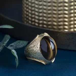 Sale Gouden ring met tijgeroog 20 krt Ringen Met Edelsteen
