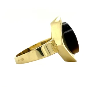 Online Gouden ring met tijgeroog 14 krt Ringen Met Edelsteen
