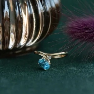 Hot Gouden ring met topaas en diamant 18 krt Diamanten Ringen | Ringen Met Edelsteen