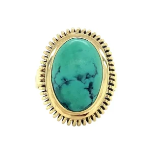 Hot Gouden ring met turkoois 14 krt Ringen Met Edelsteen