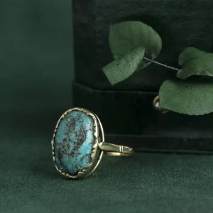 Hot Gouden ring met turkoois 14 krt Ringen Met Edelsteen