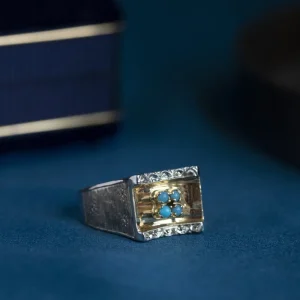 Online Gouden ring met turkoois 18 krt Ringen Met Edelsteen