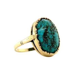 Hot Gouden ring met turkoois 14 krt Ringen Met Edelsteen