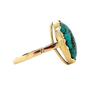 Hot Gouden ring met turkoois 14 krt Ringen Met Edelsteen