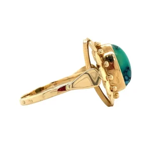 New Gouden ring met turkoois 14 krt Ringen Met Edelsteen
