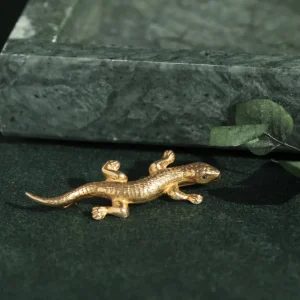 Hot Gouden salamander broche met kleursteen 14 krt Broches