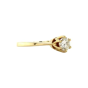 New Gouden solitair ring met diamant 14 krt Diamanten Ringen