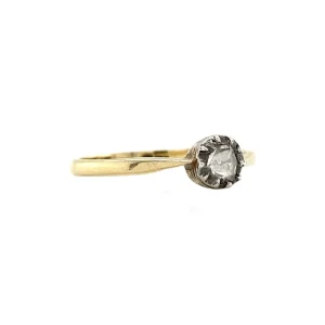 Fashion Gouden solitair ring met roosdiamant 14 krt Diamanten Ringen | Ringen Met Edelsteen