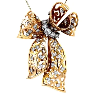 Online Gouden strik hanger met diamant 14 krt/950 Gouden Hanger Met Edelsteen