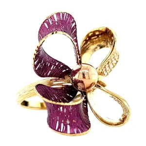 Discount Gouden strik ring met emaille en zirkonia 18 krt Ringen Met Edelsteen