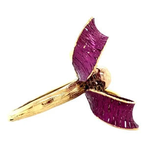 Discount Gouden strik ring met emaille en zirkonia 18 krt Ringen Met Edelsteen