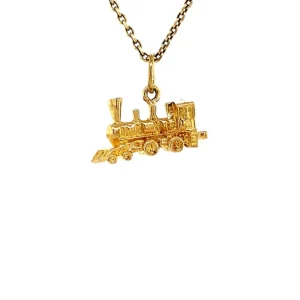 Online Gouden trein hanger met emaille 14 krt Gouden Hangers