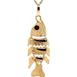 Online Gouden vis hanger met emaille 18 krt Gouden Hangers