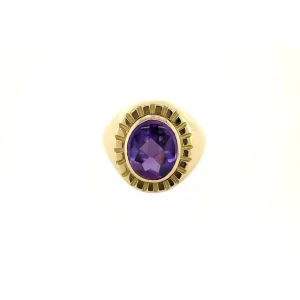 Discount Gouden zegelring met amethist 14 krt Ringen Met Edelsteen