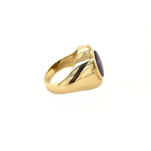 Discount Gouden zegelring met amethist 14 krt Ringen Met Edelsteen