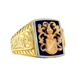 Outlet Gouden zegelring met emaille 18 krt Ringen Met Edelsteen