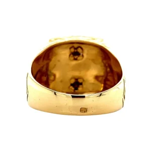 Outlet Gouden zegelring met emaille 18 krt Ringen Met Edelsteen